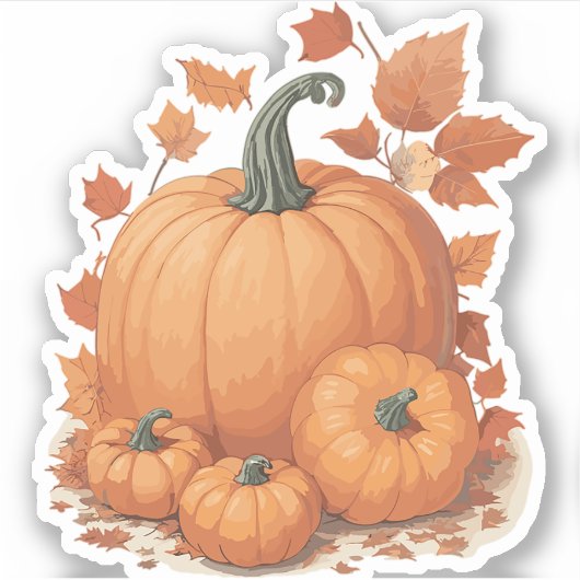 Pumpkin-Design Aufkleber (Vorderseite)