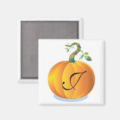 Pumpkin Design Monogram J Magnet (Vorderseite/Rückseite)