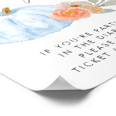 Pumpkin Diaper Raffle Baby Boy Dusche Poster (Ecke)