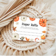 Pumpkin Diaper Raffle Baby-Duschkarte