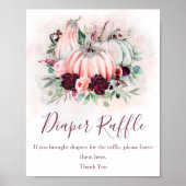 Pumpkin Diaper Raffle Baby Duschzeichen Poster (Vorne)
