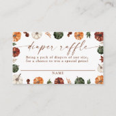 Pumpkin Diaper Raffle Card, Boho Fall Babydusche Begleitkarte (Vorderseite)