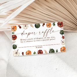 Pumpkin Diaper Raffle Card, Boho Fall Babydusche Begleitkarte