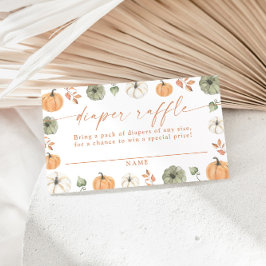 Pumpkin Diaper Raffle Card, Boho Fall Babydusche Begleitkarte