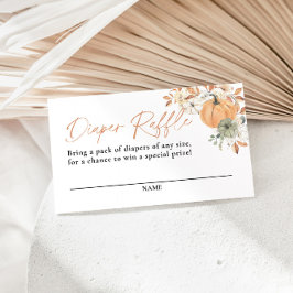 Pumpkin Diaper Raffle Card, Boho Fall Babydusche Begleitkarte