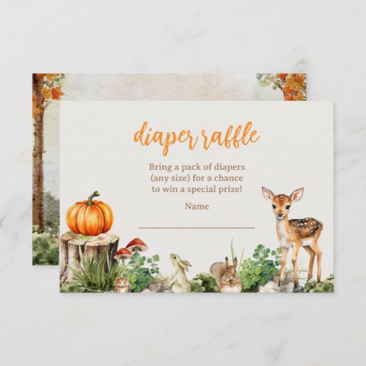 Pumpkin Diaper Raffle Einladung (Vorne/Hinten)