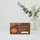 Pumpkin Diaper Raffle Ticket Begleitkarte (Stehend Vorderseite)