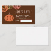 Pumpkin Diaper Raffle Ticket Begleitkarte (Vorne/Hinten)