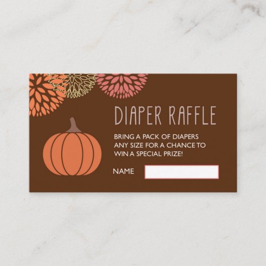 Pumpkin Diaper Raffle Ticket Begleitkarte (Vorderseite)