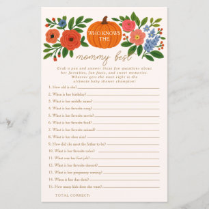 Pumpkin, die Mommy Best Baby Shower Game kennen
