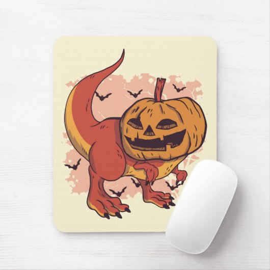 Pumpkin Dinosaur T-Rex Mousepad (Mit Mouse)