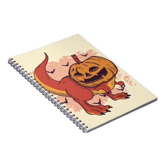 Pumpkin Dinosaur T-Rex Notizblock (Rechte Seite)