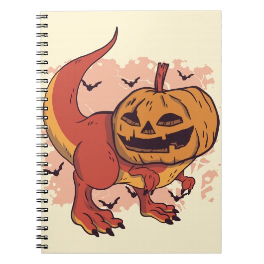 Pumpkin Dinosaur T-Rex Notizblock (Vorderseite)