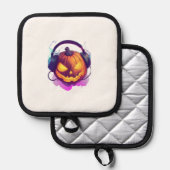 Pumpkin DJ Party Topflappen (Vorderseite/Rückseite)