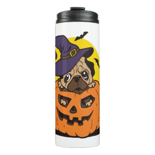 Pumpkin Dog Halloween, lustiger Halloween-Hund Thermosbecher
