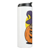 Pumpkin Dog Halloween, lustiger Halloween-Hund Thermosbecher (Nach links gedreht)