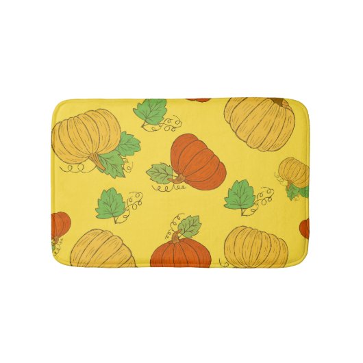 Pumpkin Doodle: Hand gezogen Nahtlos Badematte (Vorderseite)