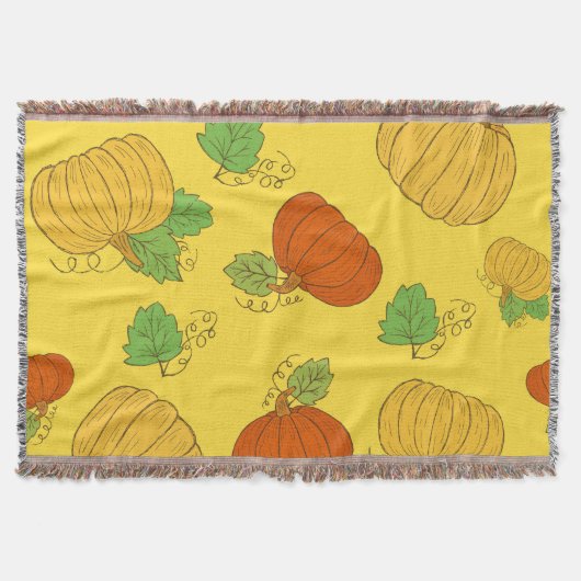 Pumpkin Doodle: Hand gezogen Nahtlos Decke (Vorderseite)