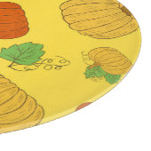 Pumpkin Doodle: Hand gezogen Nahtlos Schneidebrett (Ecke)