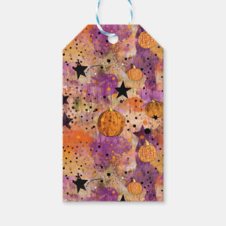 Pumpkin Dots Stars Boho Abstraktes Muster Hallowee Geschenkanhänger