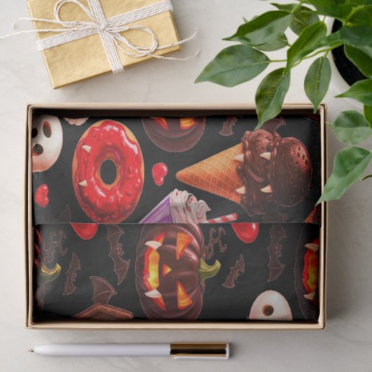 Pumpkin Dracula Spooky Niedlich Halloween Seidenpapier (Geschenk)