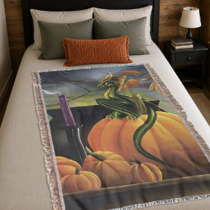 Pumpkin Dragon Cauldron Halloween Decke