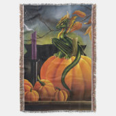 Pumpkin Dragon Cauldron Halloween Decke (Vorderseite Vertikal)