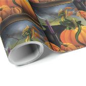 Pumpkin Dragon Cauldron Halloween Geschenkpapier (Rolleneckpunkt)