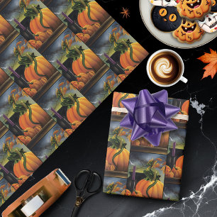 Pumpkin Dragon Cauldron Halloween Geschenkpapier