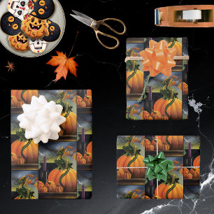 Pumpkin Dragon Cauldron Halloween Geschenkpapier Set