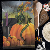 Pumpkin Dragon Cauldron Halloween Geschirrtuch