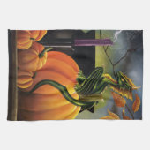 Pumpkin Dragon Cauldron Halloween Geschirrtuch (Horizontal)