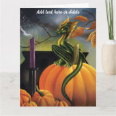 Pumpkin Dragon Cauldron Halloween Karte (Vorderseite)