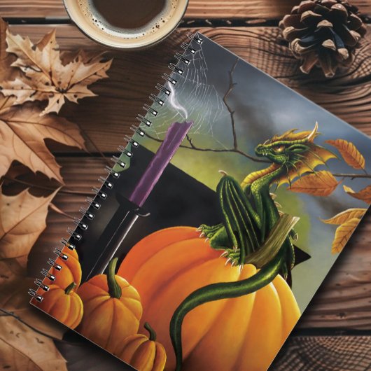 Pumpkin Dragon Cauldron Halloween Notizblock