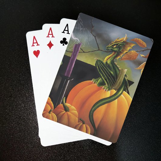 Pumpkin Dragon Cauldron Halloween Spielkarten