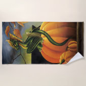 Pumpkin Dragon Cauldron Halloween Strandtuch (Vorderseite)