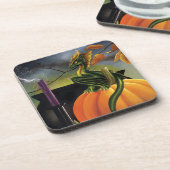 Pumpkin Dragon Cauldron Halloween Untersetzer (Linke Seite)