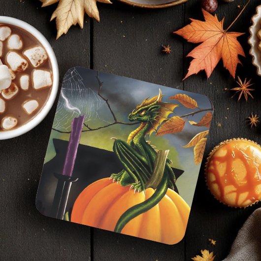 Pumpkin Dragon Cauldron Halloween Untersetzer
