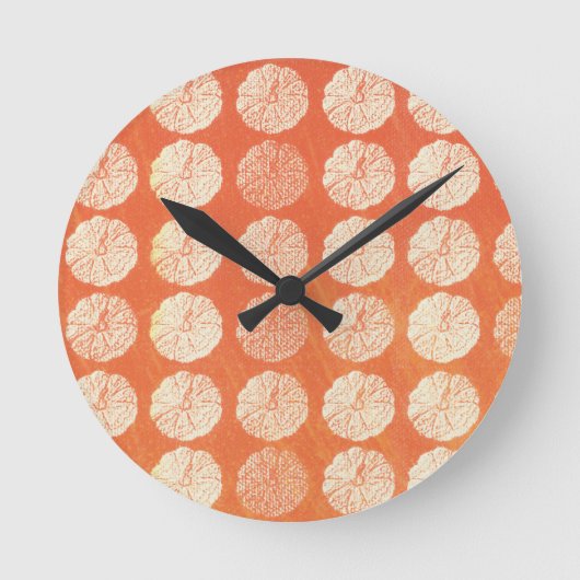 Pumpkin-Druckuhr Runde Wanduhr (Vorderseite)