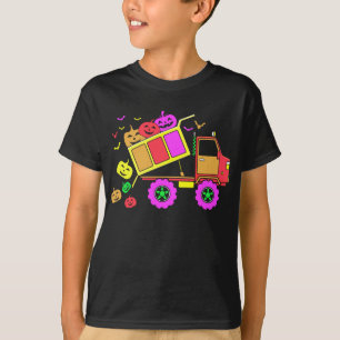 Pumpkin Dump Truck Lazy Halloween Costume For Kid T-Shirt