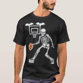 Pumpkin Dunker, Skeleton Basketball T - Shirt