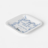 Pumpkin Dusty Blue Whimsical Floral Baby Dusche Pappteller (Gewinkelt)