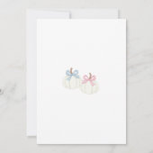 Pumpkin Dusty Pink Blue Ribbon Gender Reveal Einladung (Rückseite)