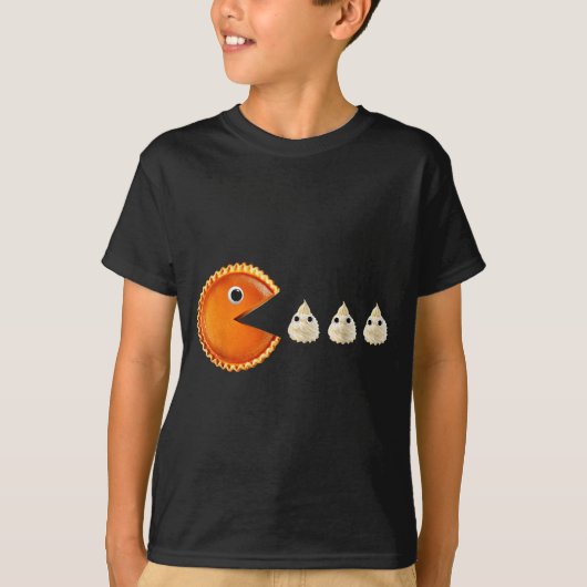 Pumpkin E Eating Whipped Cream Funny T-Shirt (Vorderseite)