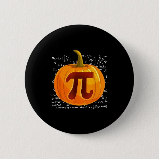 Pumpkin E Math Shirt Funny Halloween Thanksgiving Button (Vorderseite)