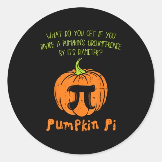 Pumpkin E Math Shirt Funny Halloween Thanksgiving Runder Aufkleber (Vorderseite)