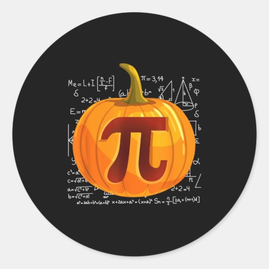 Pumpkin E Math Shirt Funny Halloween Thanksgiving  Runder Aufkleber (Vorderseite)