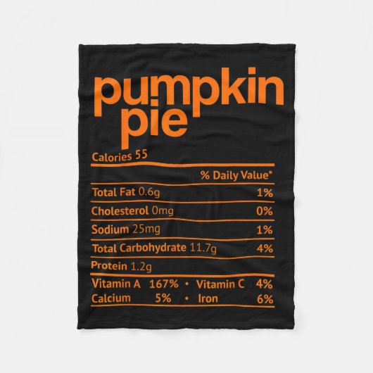 Pumpkin E Nutrition Fact Funny Thanksgiving Christ Fleecedecke (Vorderseite)