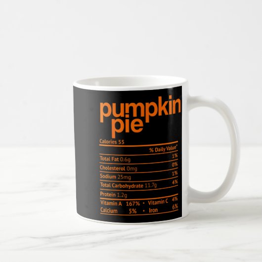 Pumpkin E Nutrition Fact Funny Thanksgiving Christ Kaffeetasse (Rechts)