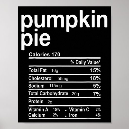 Pumpkin E Nutrition Facts Funny Thanksgiving Chris Poster (Vorne)